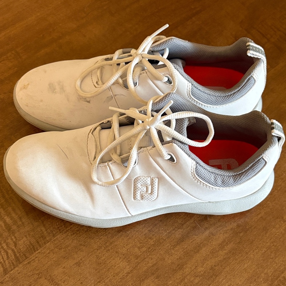 FootJoy White and Gray Women's Athletic Golf Shoes